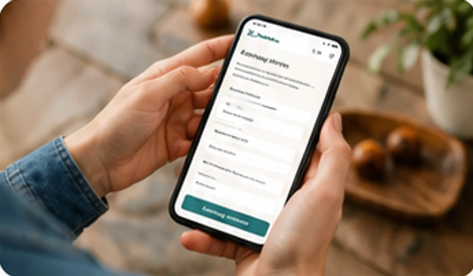Aanvraag versturen op mobiel